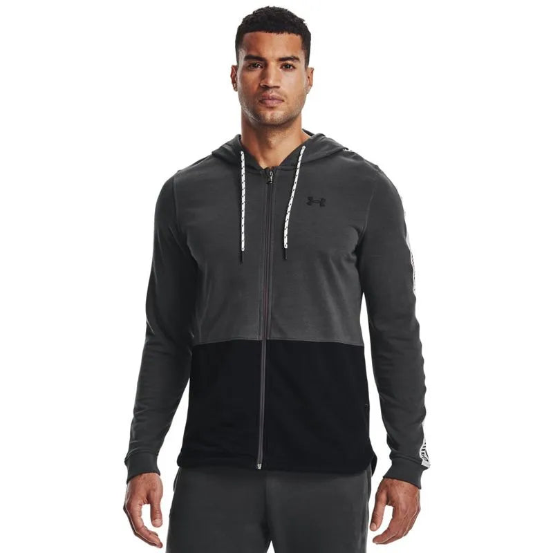 Moletom de Treino Masculino Under Armour Rival Terry Colorblock Full Zip Hoodie