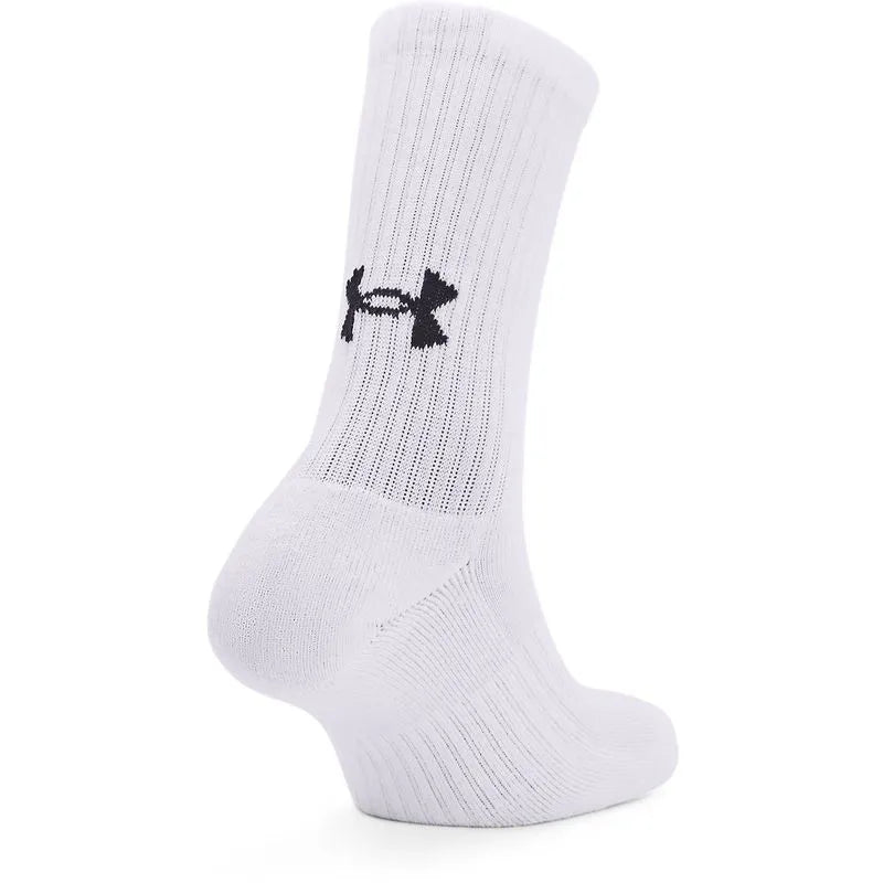 Meia de Treino Unissex Under Armour Core Cotton Cano Alto - Pacote com 3 Pares